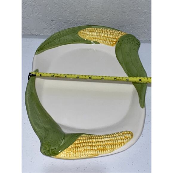 ELPA Alcobaca Corn Cob Harvest Summer Serving Platter Portugal 15" Handpainted - Picture 7 of 8